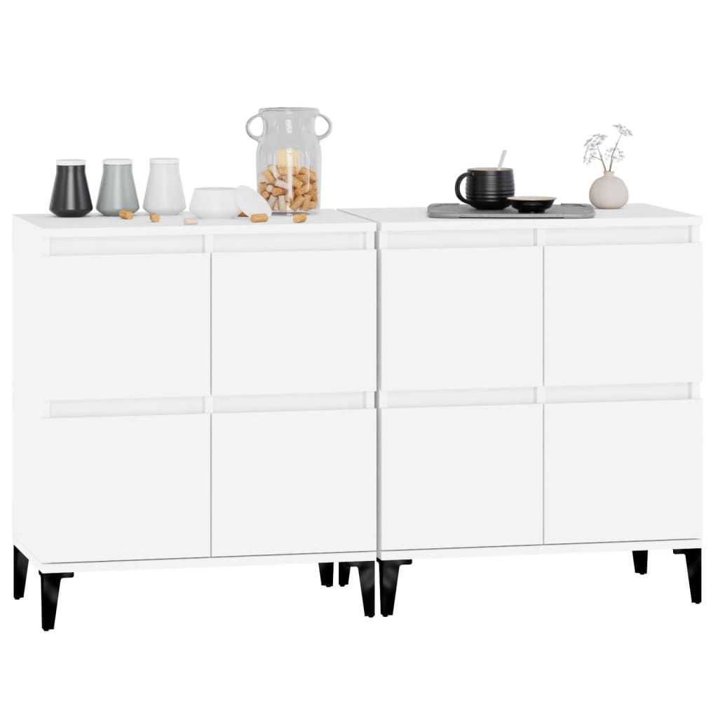 Dressoirs 2 st 60x35x70 cm bewerkt hout wit is nu te koop bij PeponiXL, paradijselijk wonen!