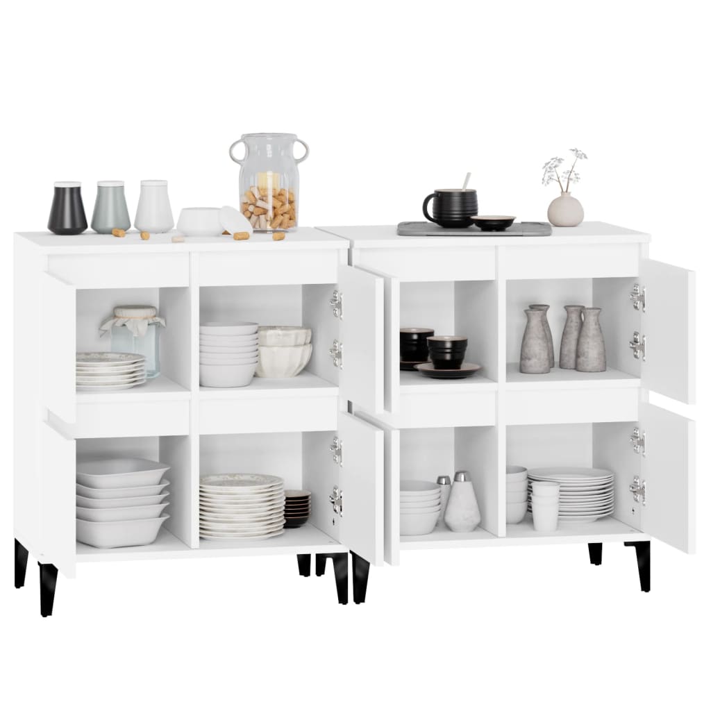 Dressoirs 2 st 60x35x70 cm bewerkt hout wit is nu te koop bij PeponiXL, paradijselijk wonen!