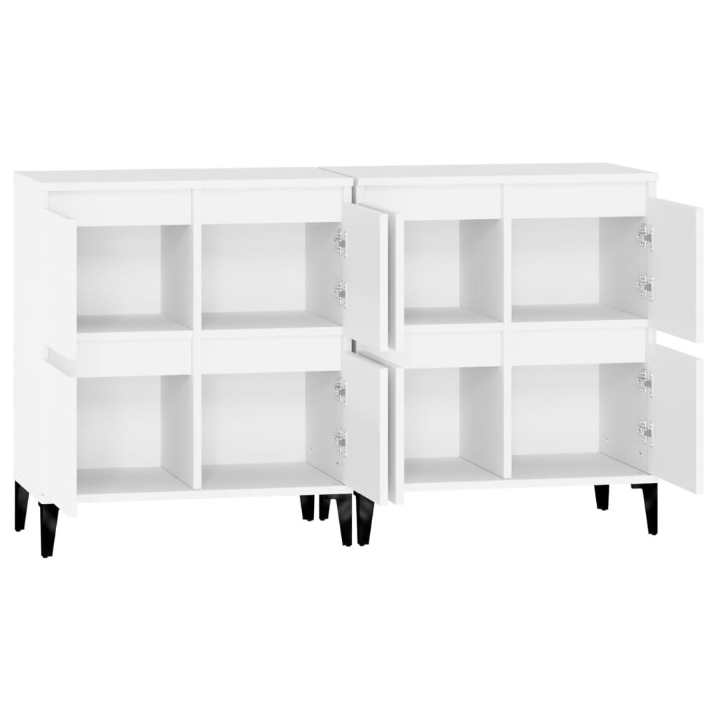 Dressoirs 2 st 60x35x70 cm bewerkt hout wit is nu te koop bij PeponiXL, paradijselijk wonen!