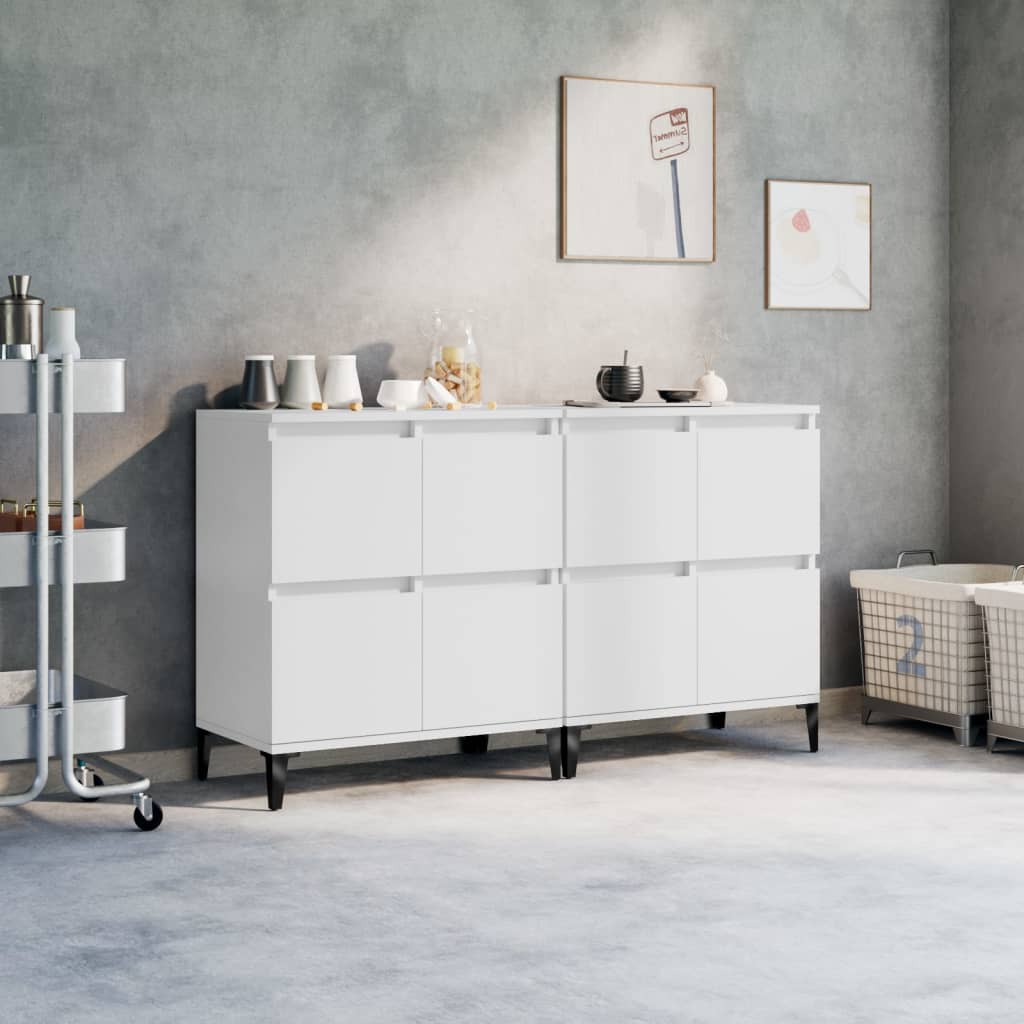 Dressoirs 2 st 60x35x70 cm bewerkt hout wit is nu te koop bij PeponiXL, paradijselijk wonen!