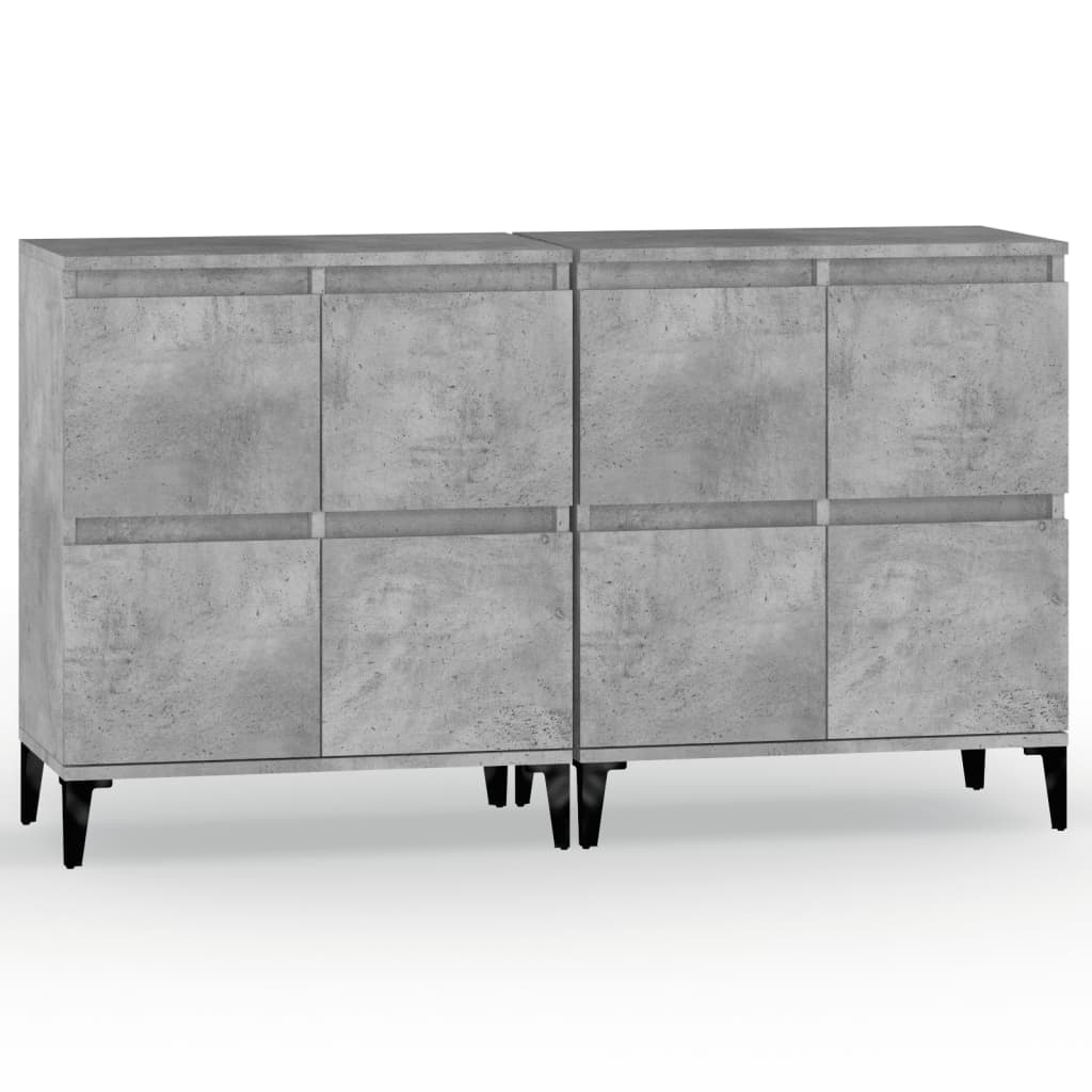 Dressoirs 2 st 60x35x70 cm bewerkt hout betongrijs is nu te koop bij PeponiXL, paradijselijk wonen!