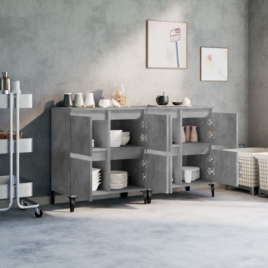Dressoirs 2 st 60x35x70 cm bewerkt hout betongrijs is nu te koop bij PeponiXL, paradijselijk wonen!