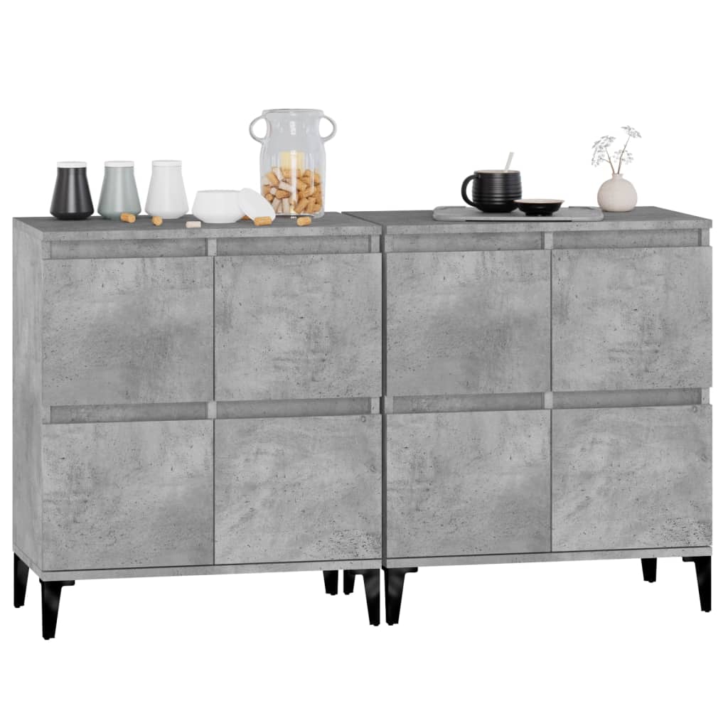 Dressoirs 2 st 60x35x70 cm bewerkt hout betongrijs is nu te koop bij PeponiXL, paradijselijk wonen!