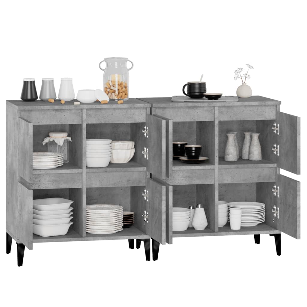 Dressoirs 2 st 60x35x70 cm bewerkt hout betongrijs is nu te koop bij PeponiXL, paradijselijk wonen!