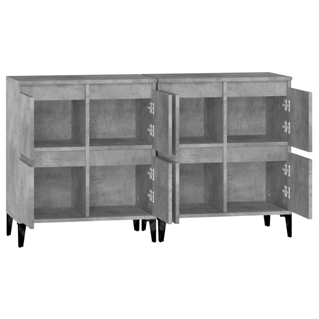 Dressoirs 2 st 60x35x70 cm bewerkt hout betongrijs is nu te koop bij PeponiXL, paradijselijk wonen!