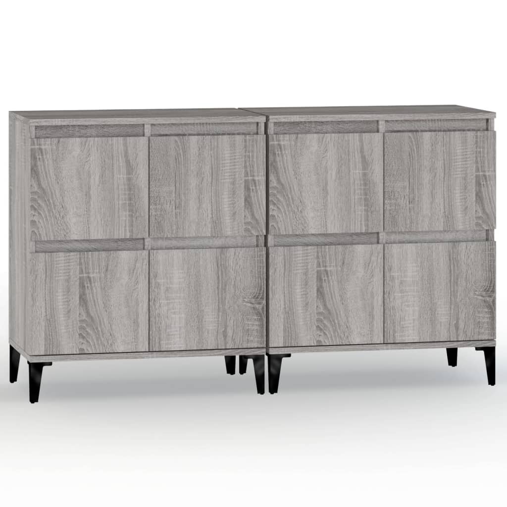 Dressoirs 2 st 60x35x70 cm bewerkt hout grijs sonoma eikenkleur is nu te koop bij PeponiXL, paradijselijk wonen!