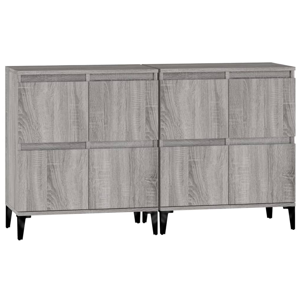 Dressoirs 2 st 60x35x70 cm bewerkt hout grijs sonoma eikenkleur is nu te koop bij PeponiXL, paradijselijk wonen!