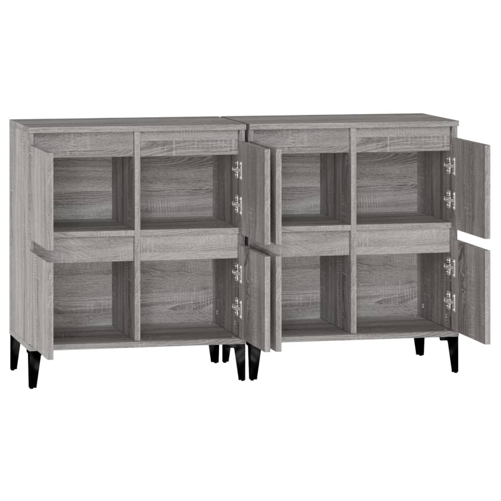 Dressoirs 2 st 60x35x70 cm bewerkt hout grijs sonoma eikenkleur is nu te koop bij PeponiXL, paradijselijk wonen!