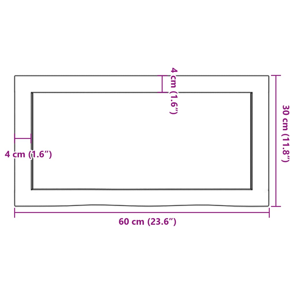 Wastafelblad 60x30x(2-4) cm onbehandeld massief hout is nu te koop bij PeponiXL, paradijselijk wonen!
