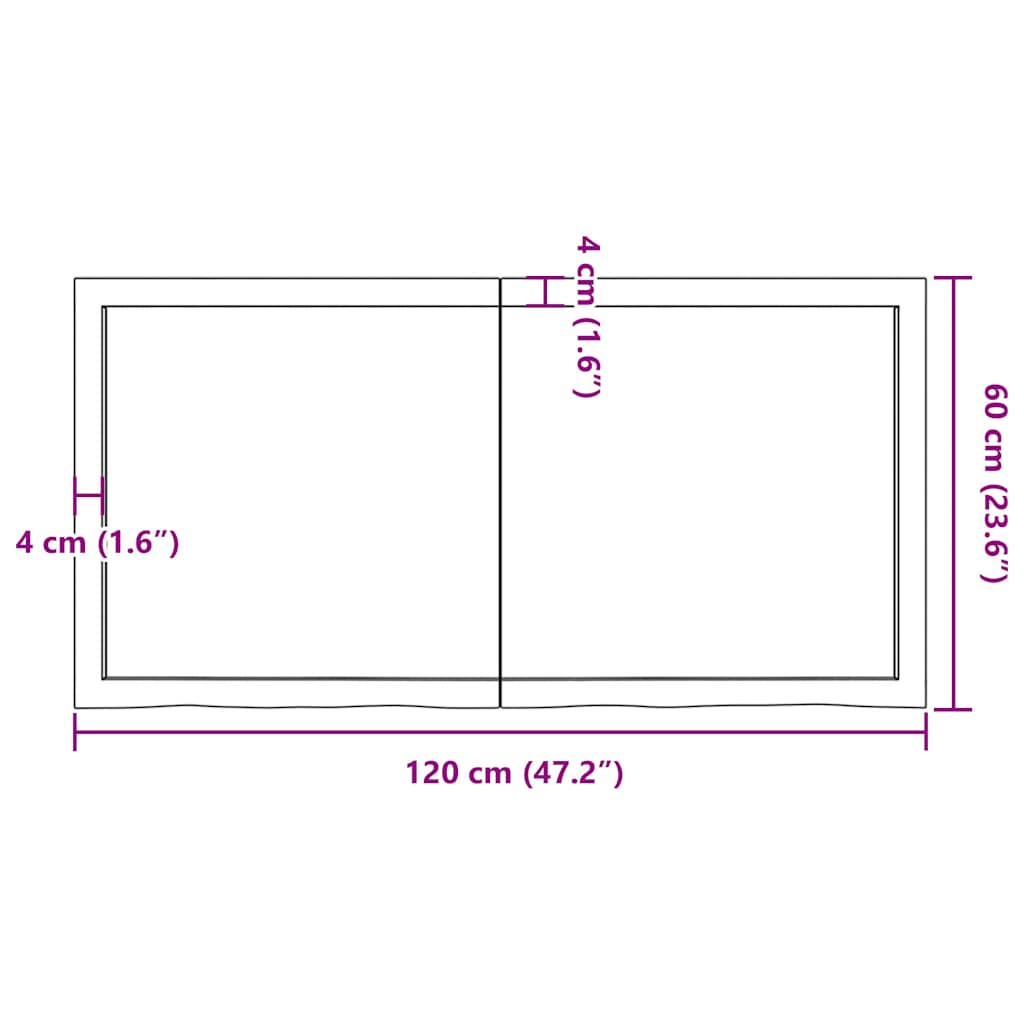 Wastafelblad 120x60x(2-6) cm onbehandeld massief hout is nu te koop bij PeponiXL, paradijselijk wonen!