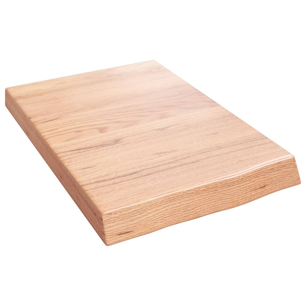 Wastafelblad 40x60x(2-6) cm behandeld massief hout lichtbruin is nu te koop bij PeponiXL, paradijselijk wonen!