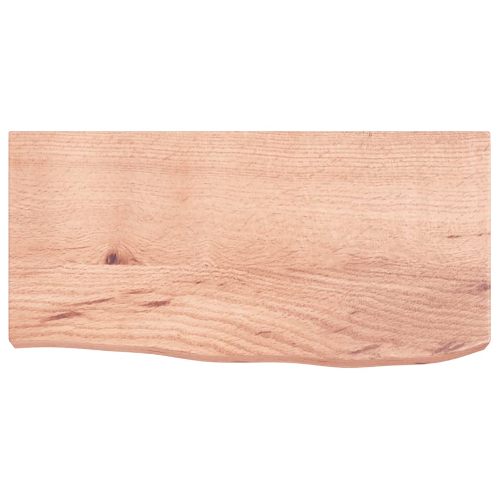 Wastafelblad 60x30x(2-6) cm behandeld massief hout lichtbruin is nu te koop bij PeponiXL, paradijselijk wonen!