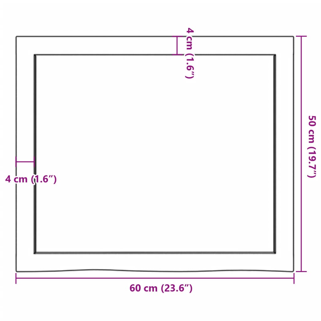 Wastafelblad 60x50x(2-4) cm behandeld massief hout lichtbruin is nu te koop bij PeponiXL, paradijselijk wonen!