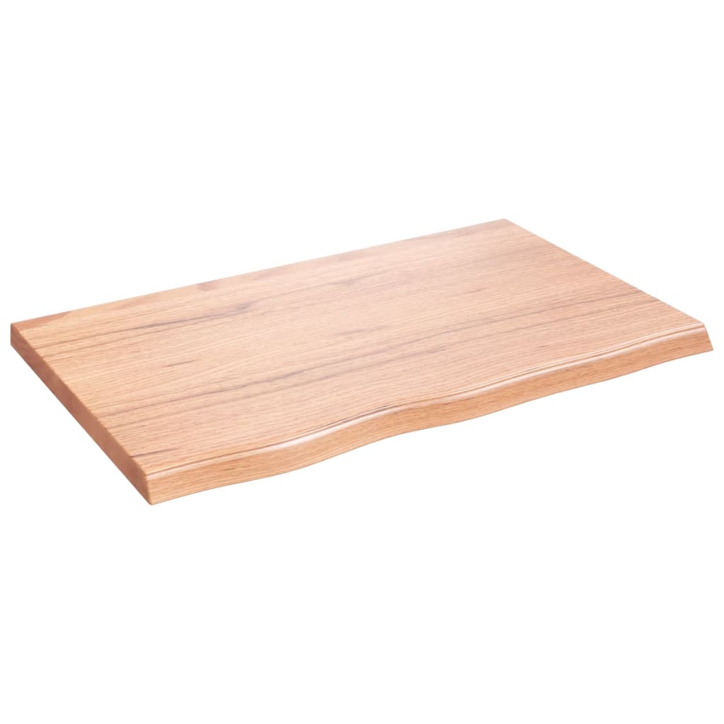 Wastafelblad 80x50x(2-4) cm behandeld massief hout lichtbruin is nu te koop bij PeponiXL, paradijselijk wonen!