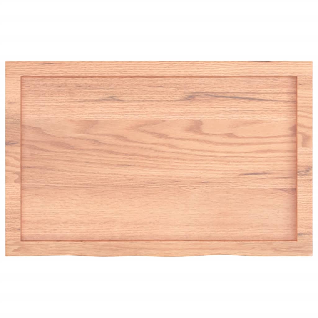 Wastafelblad 80x50x(2-4) cm behandeld massief hout lichtbruin is nu te koop bij PeponiXL, paradijselijk wonen!