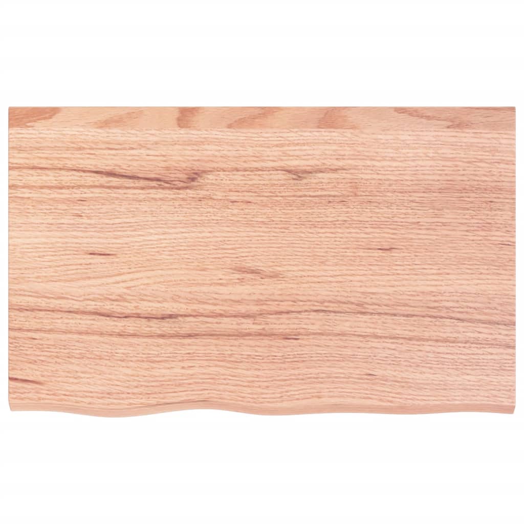 Wastafelblad 80x50x(2-6) cm behandeld massief hout lichtbruin is nu te koop bij PeponiXL, paradijselijk wonen!