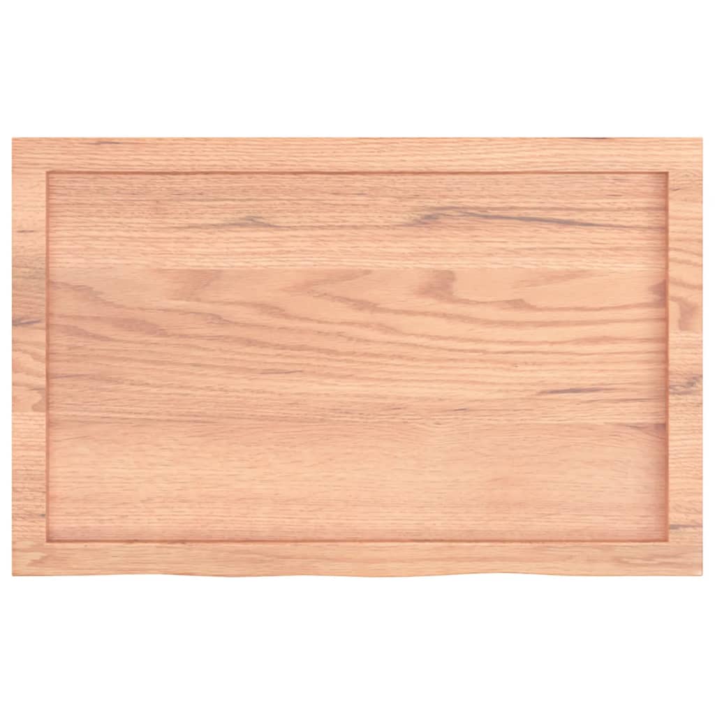 Wastafelblad 80x50x(2-6) cm behandeld massief hout lichtbruin is nu te koop bij PeponiXL, paradijselijk wonen!