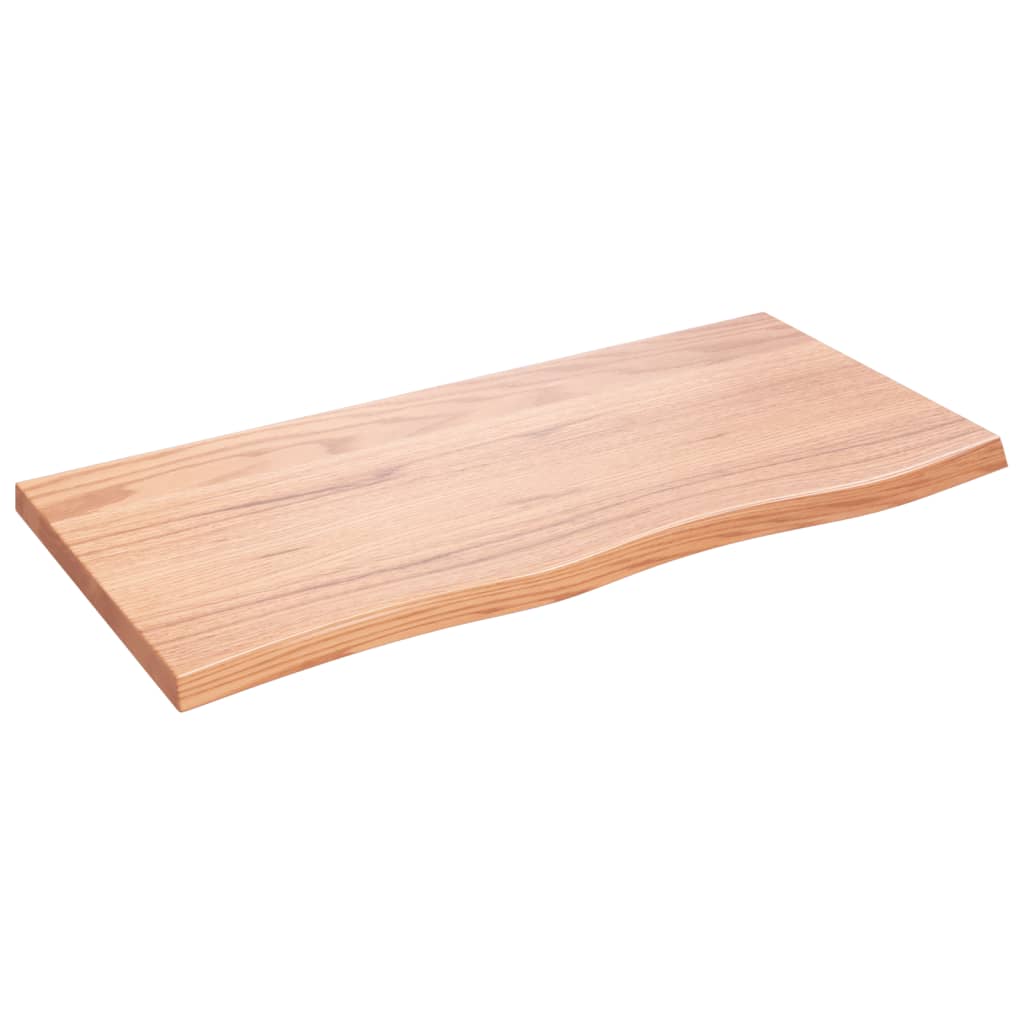 Wastafelblad 100x50x(2-4) cm behandeld massief hout lichtbruin is nu te koop bij PeponiXL, paradijselijk wonen!