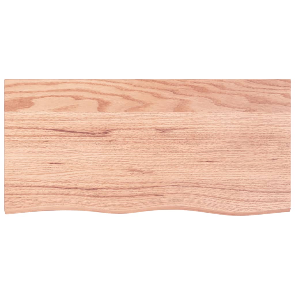 Wastafelblad 100x50x(2-4) cm behandeld massief hout lichtbruin is nu te koop bij PeponiXL, paradijselijk wonen!