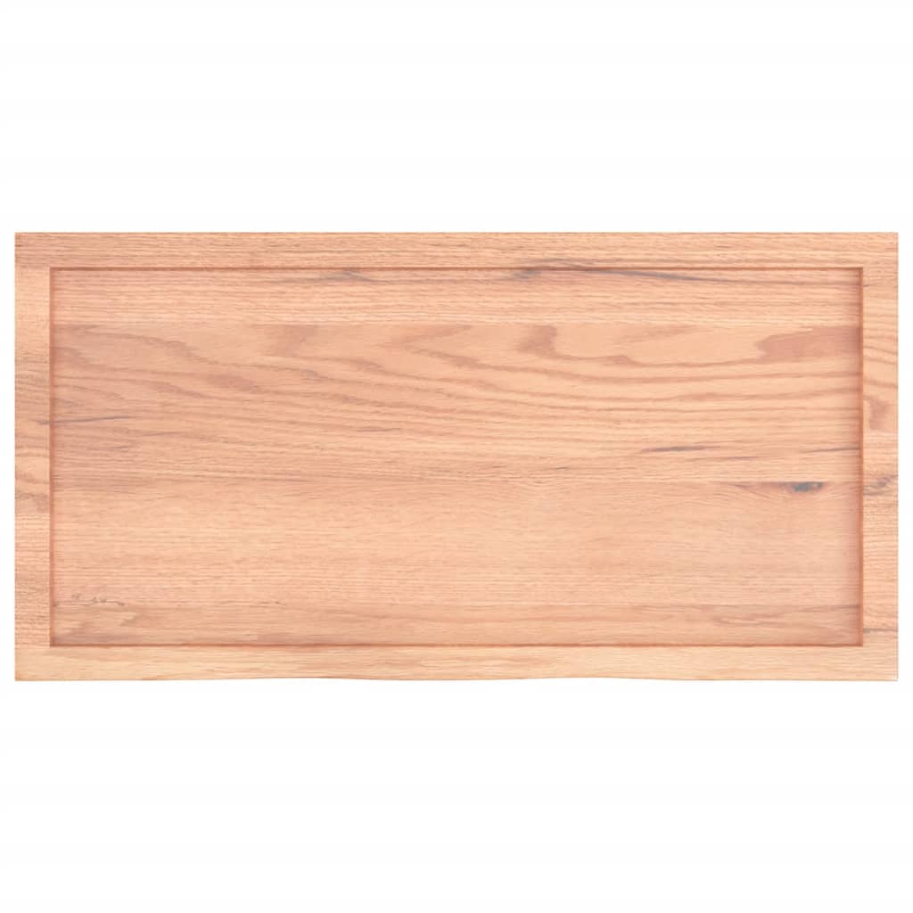 Wastafelblad 100x50x(2-4) cm behandeld massief hout lichtbruin is nu te koop bij PeponiXL, paradijselijk wonen!