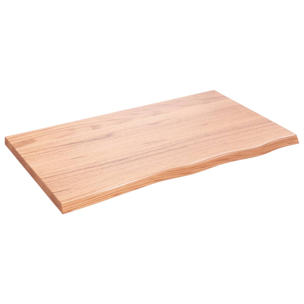 Wastafelblad 100x60x(2-4) cm behandeld massief hout lichtbruin is nu te koop bij PeponiXL, paradijselijk wonen!