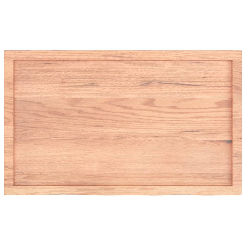 Wastafelblad 100x60x(2-4) cm behandeld massief hout lichtbruin is nu te koop bij PeponiXL, paradijselijk wonen!