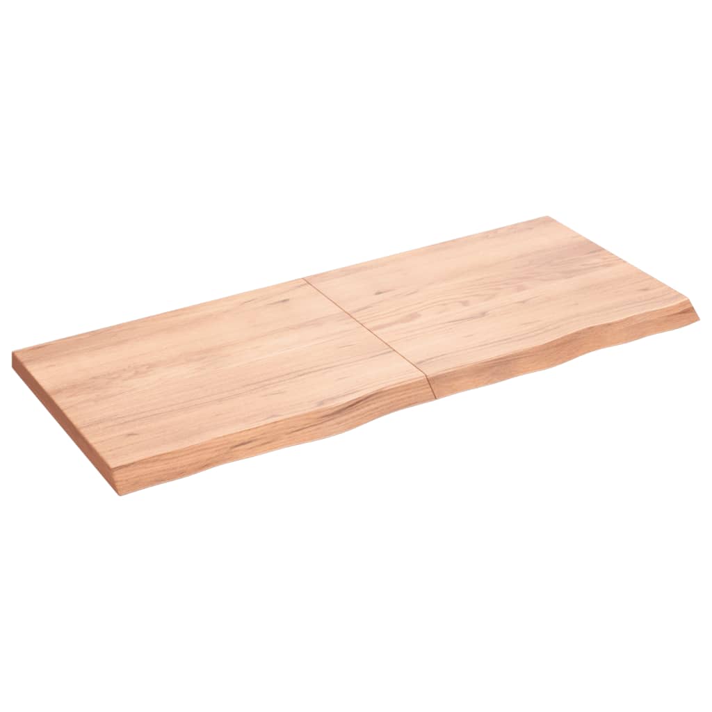 Wastafelblad 120x50x(2-4) cm behandeld massief hout lichtbruin is nu te koop bij PeponiXL, paradijselijk wonen!