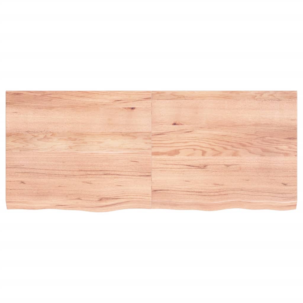 Wastafelblad 120x50x(2-4) cm behandeld massief hout lichtbruin is nu te koop bij PeponiXL, paradijselijk wonen!