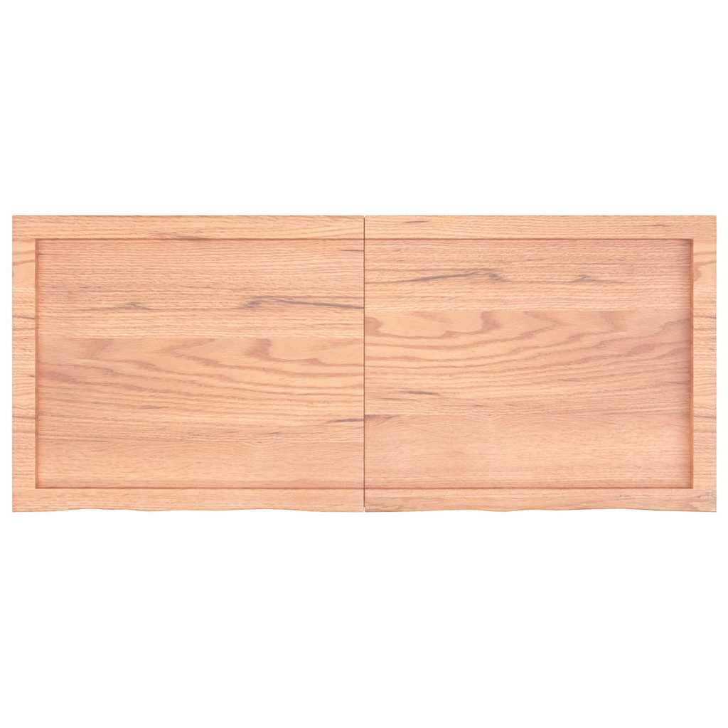Wastafelblad 120x50x(2-4) cm behandeld massief hout lichtbruin is nu te koop bij PeponiXL, paradijselijk wonen!
