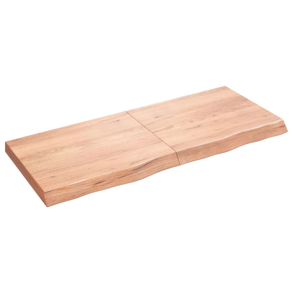 Wastafelblad 120x50x(2-6) cm behandeld massief hout lichtbruin is nu te koop bij PeponiXL, paradijselijk wonen!
