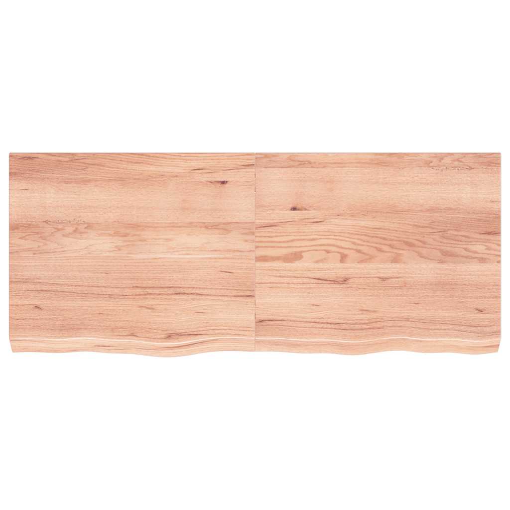 Wastafelblad 120x50x(2-6) cm behandeld massief hout lichtbruin is nu te koop bij PeponiXL, paradijselijk wonen!