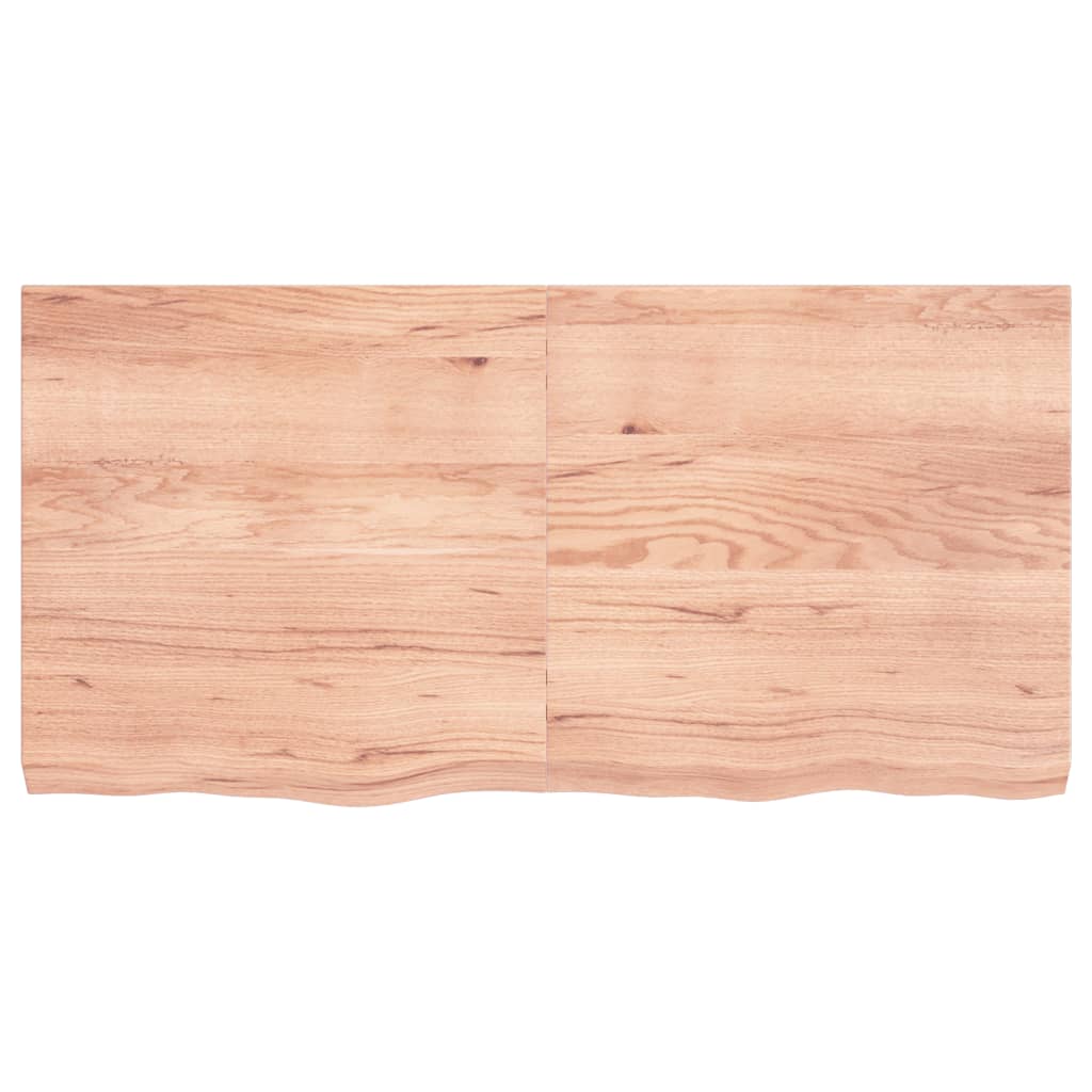 Wastafelblad 120x60x(2-6) cm behandeld massief hout lichtbruin is nu te koop bij PeponiXL, paradijselijk wonen!