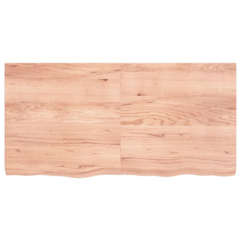 Wastafelblad 120x60x(2-6) cm behandeld massief hout lichtbruin is nu te koop bij PeponiXL, paradijselijk wonen!