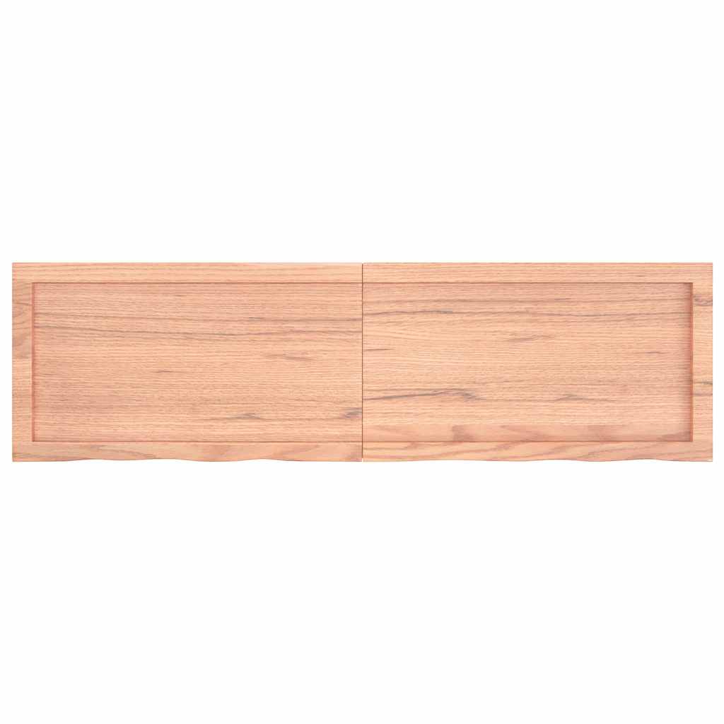 Wastafelblad 140x40x(2-4) cm behandeld massief hout lichtbruin is nu te koop bij PeponiXL, paradijselijk wonen!
