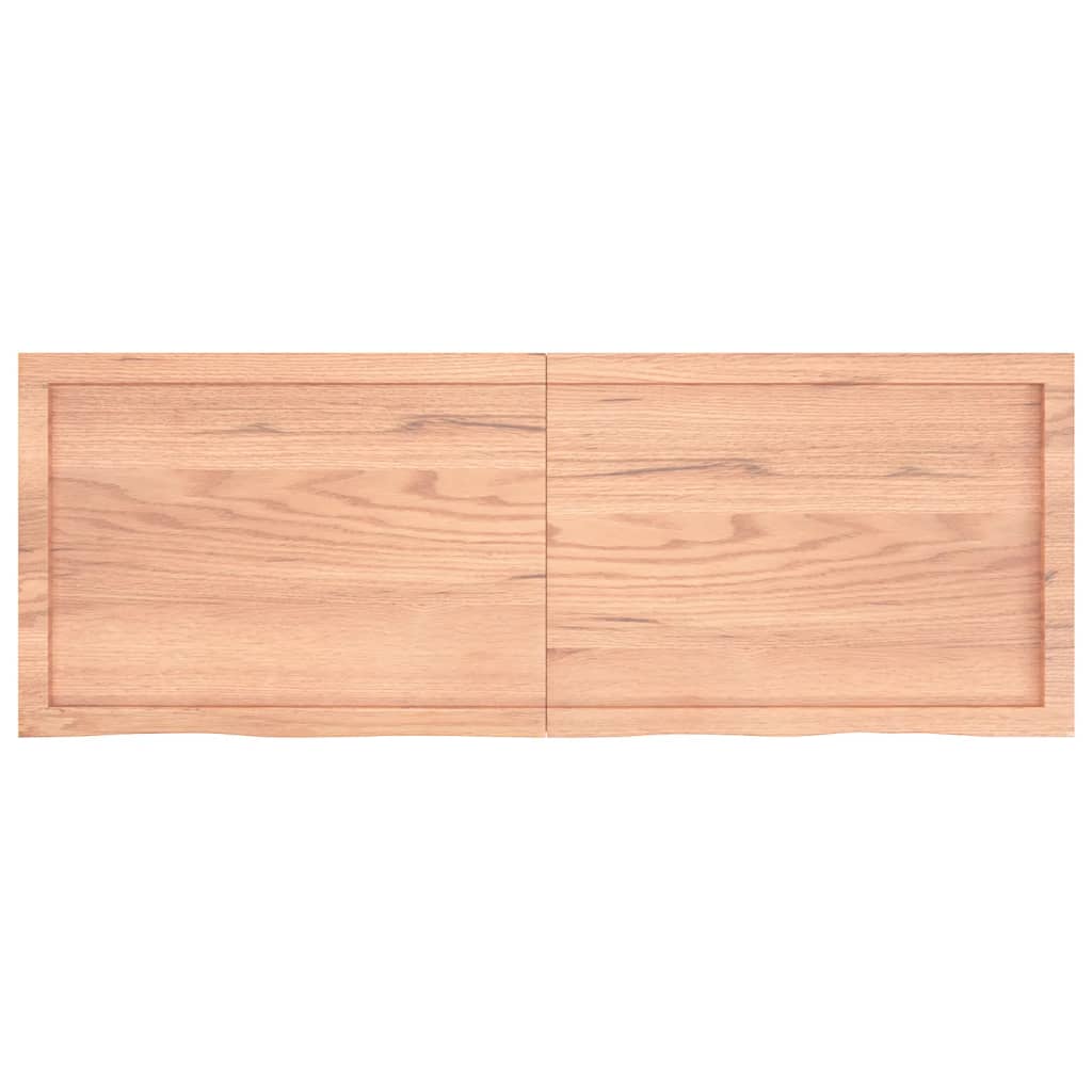Wastafelblad 140x50x(2-4) cm behandeld massief hout lichtbruin is nu te koop bij PeponiXL, paradijselijk wonen!