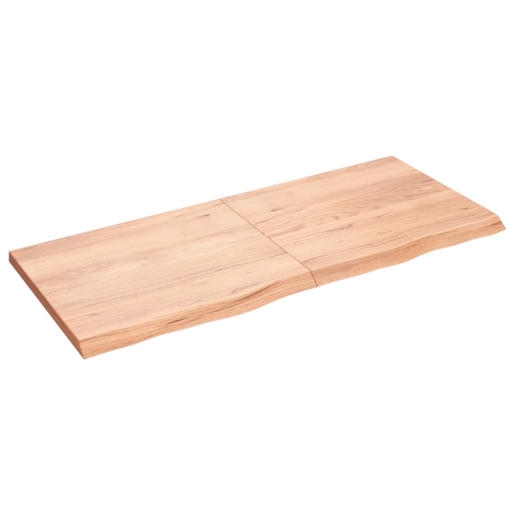 Wastafelblad 140x60x(2-4) cm behandeld massief hout lichtbruin is nu te koop bij PeponiXL, paradijselijk wonen!