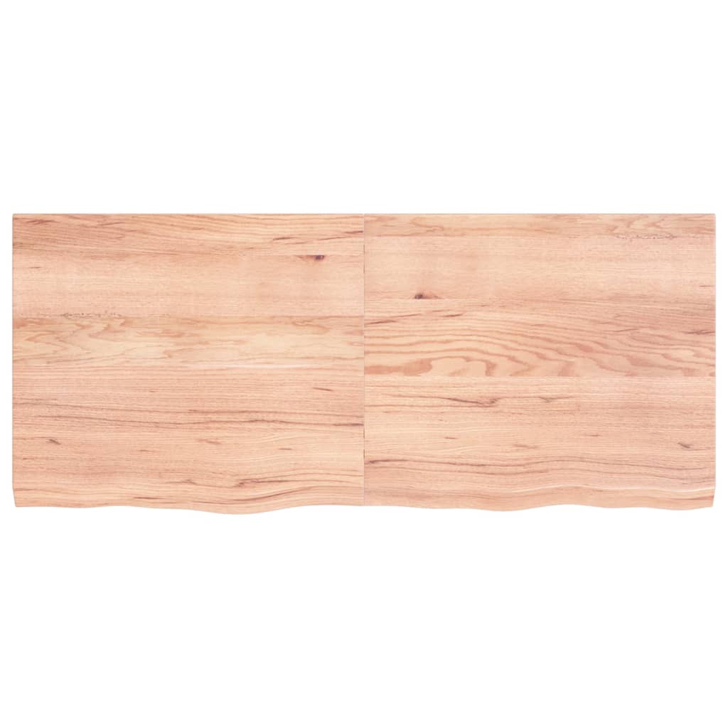 Wastafelblad 140x60x(2-4) cm behandeld massief hout lichtbruin is nu te koop bij PeponiXL, paradijselijk wonen!