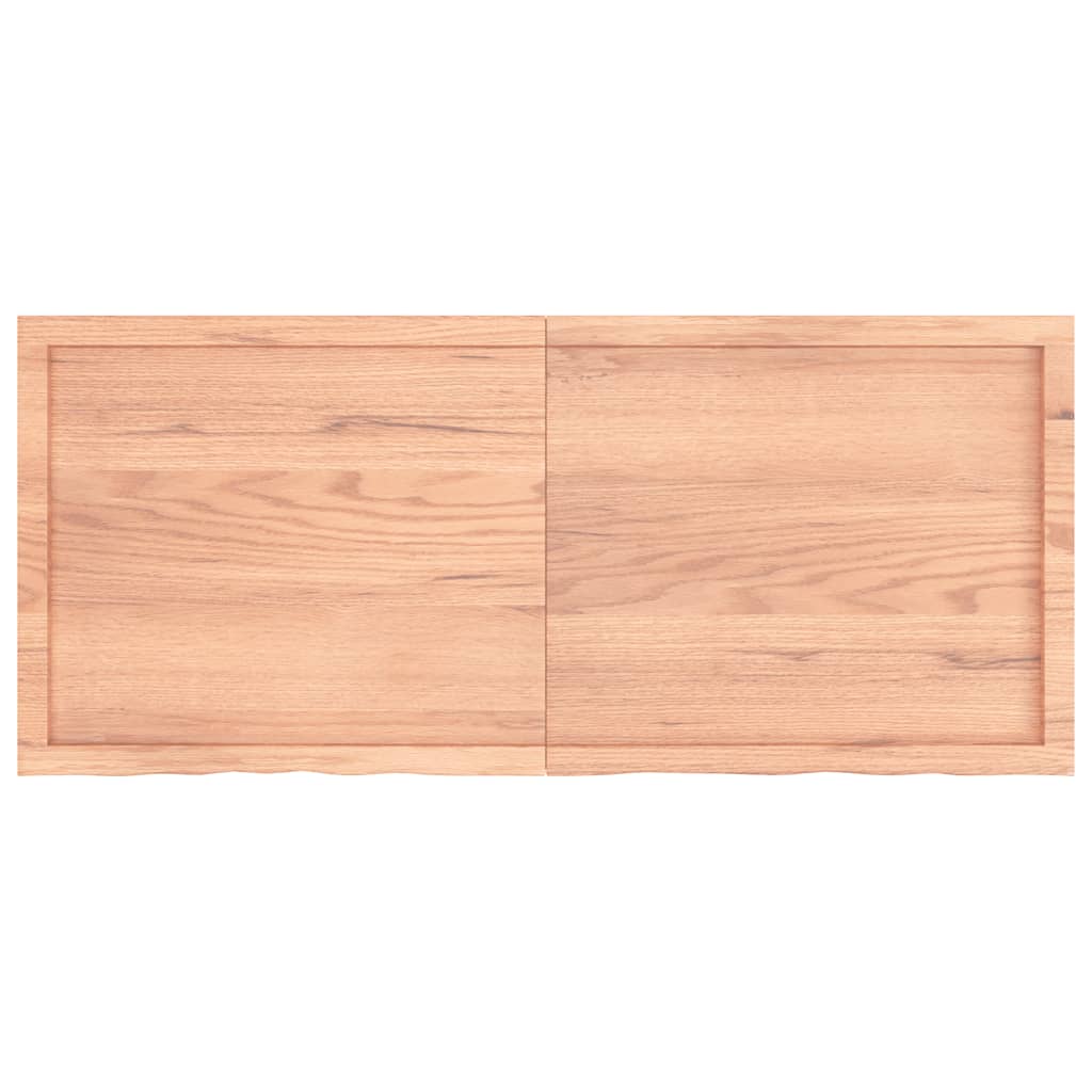 Wastafelblad 140x60x(2-4) cm behandeld massief hout lichtbruin is nu te koop bij PeponiXL, paradijselijk wonen!