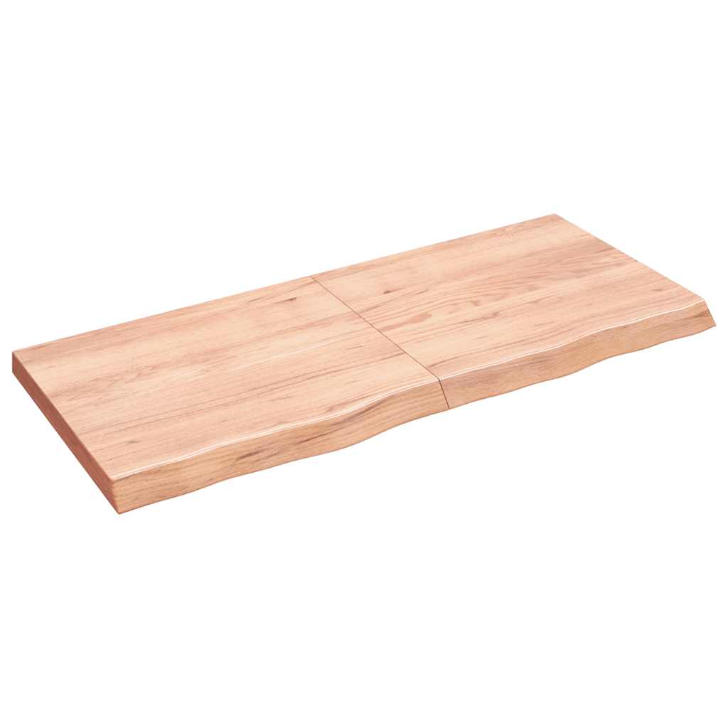 Wastafelblad 140x60x(2-6) cm behandeld massief hout lichtbruin is nu te koop bij PeponiXL, paradijselijk wonen!