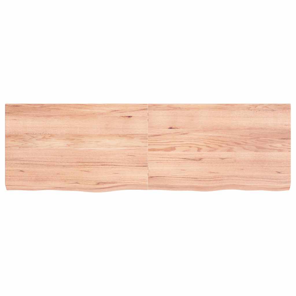 Wastafelblad 160x50x(2-6) cm behandeld massief hout lichtbruin is nu te koop bij PeponiXL, paradijselijk wonen!