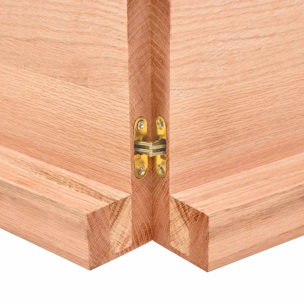 Wastafelblad 160x50x(2-6) cm behandeld massief hout lichtbruin is nu te koop bij PeponiXL, paradijselijk wonen!