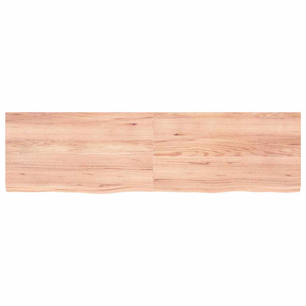 Wastafelblad 180x50x(2-4) cm behandeld massief hout lichtbruin is nu te koop bij PeponiXL, paradijselijk wonen!