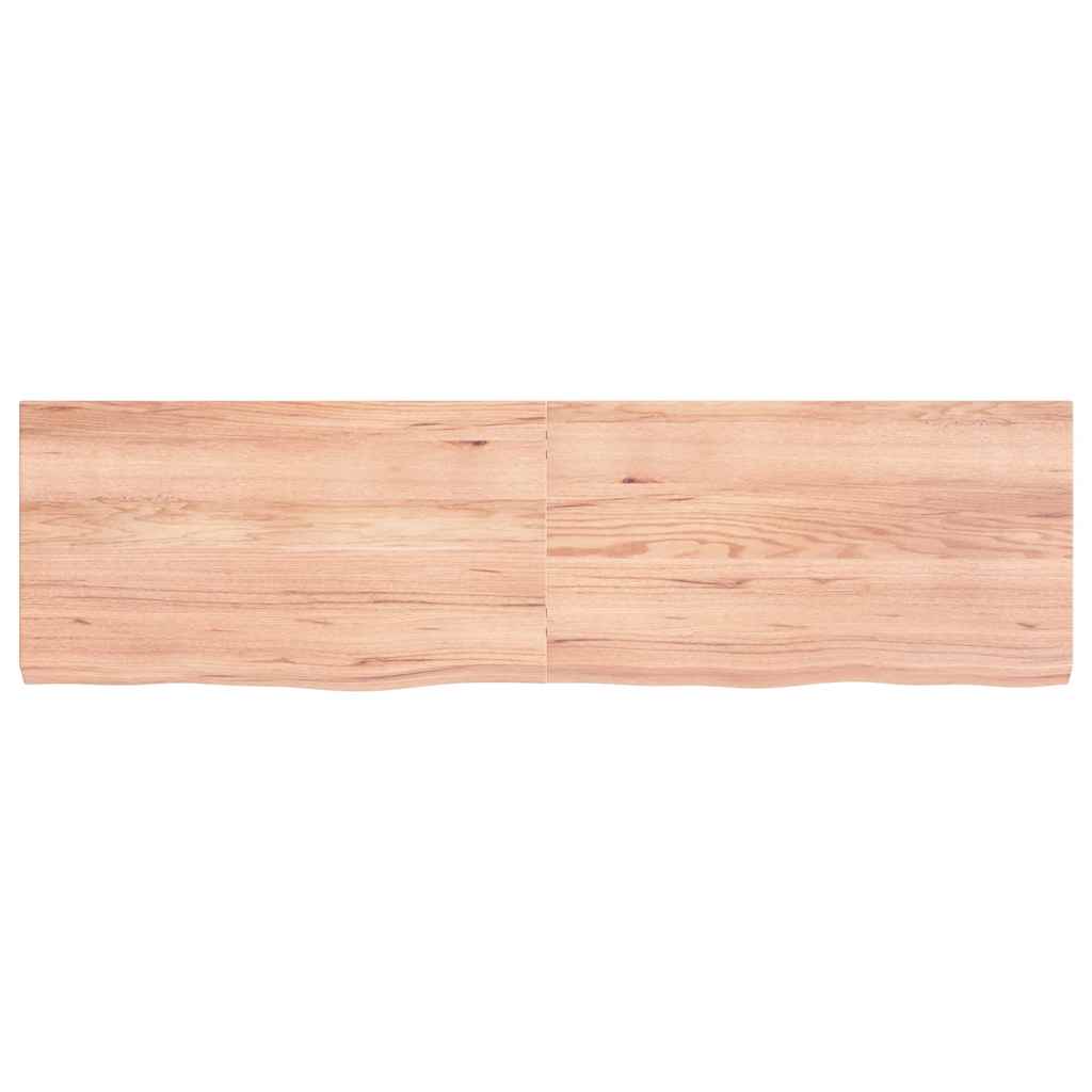 Wastafelblad 180x50x(2-6) cm behandeld massief hout lichtbruin is nu te koop bij PeponiXL, paradijselijk wonen!