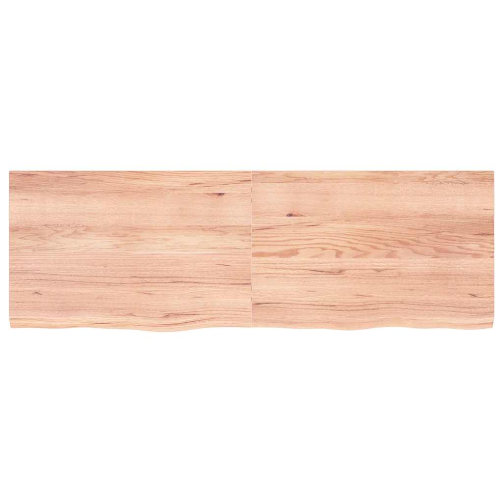 Wastafelblad 180x60x(2-4) cm behandeld massief hout lichtbruin is nu te koop bij PeponiXL, paradijselijk wonen!