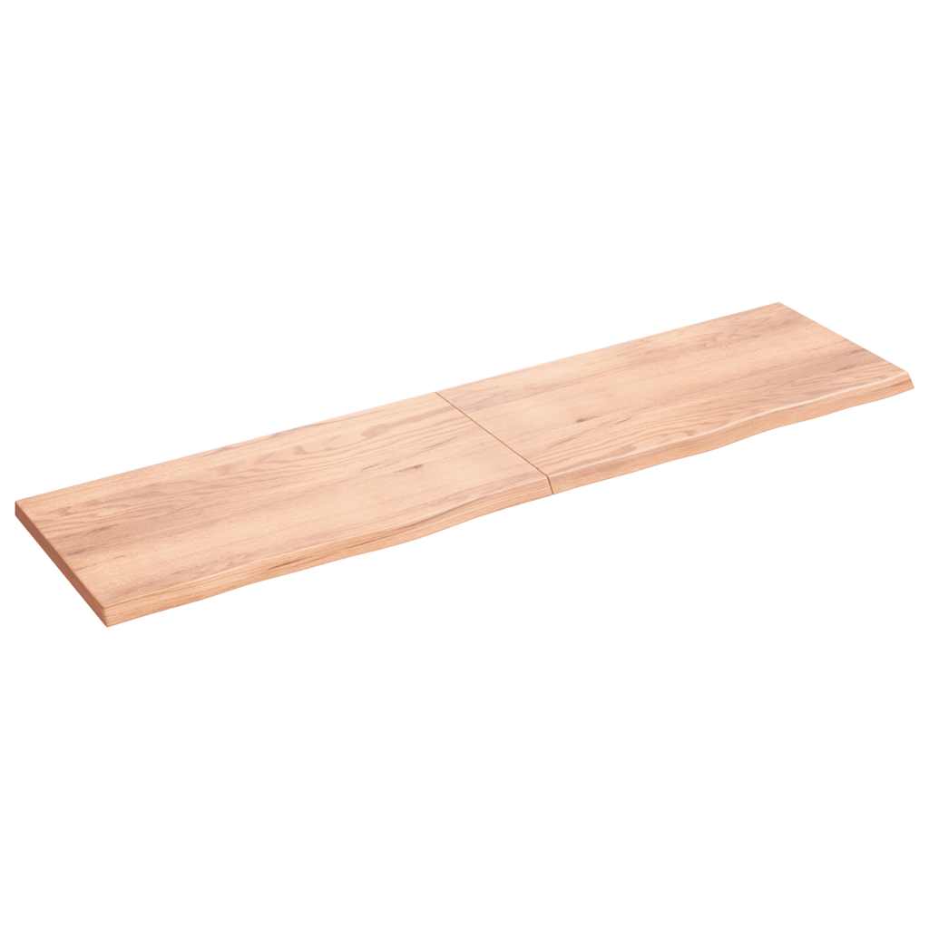 Wastafelblad 200x50x(2-4) cm behandeld massief hout lichtbruin is nu te koop bij PeponiXL, paradijselijk wonen!