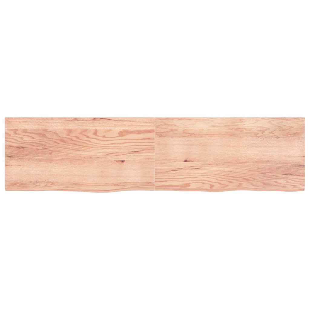 Wastafelblad 200x50x(2-4) cm behandeld massief hout lichtbruin is nu te koop bij PeponiXL, paradijselijk wonen!