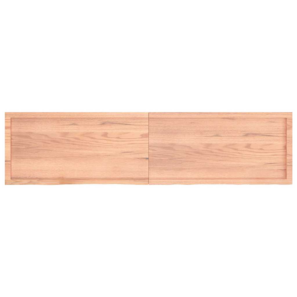 Wastafelblad 200x50x(2-4) cm behandeld massief hout lichtbruin is nu te koop bij PeponiXL, paradijselijk wonen!