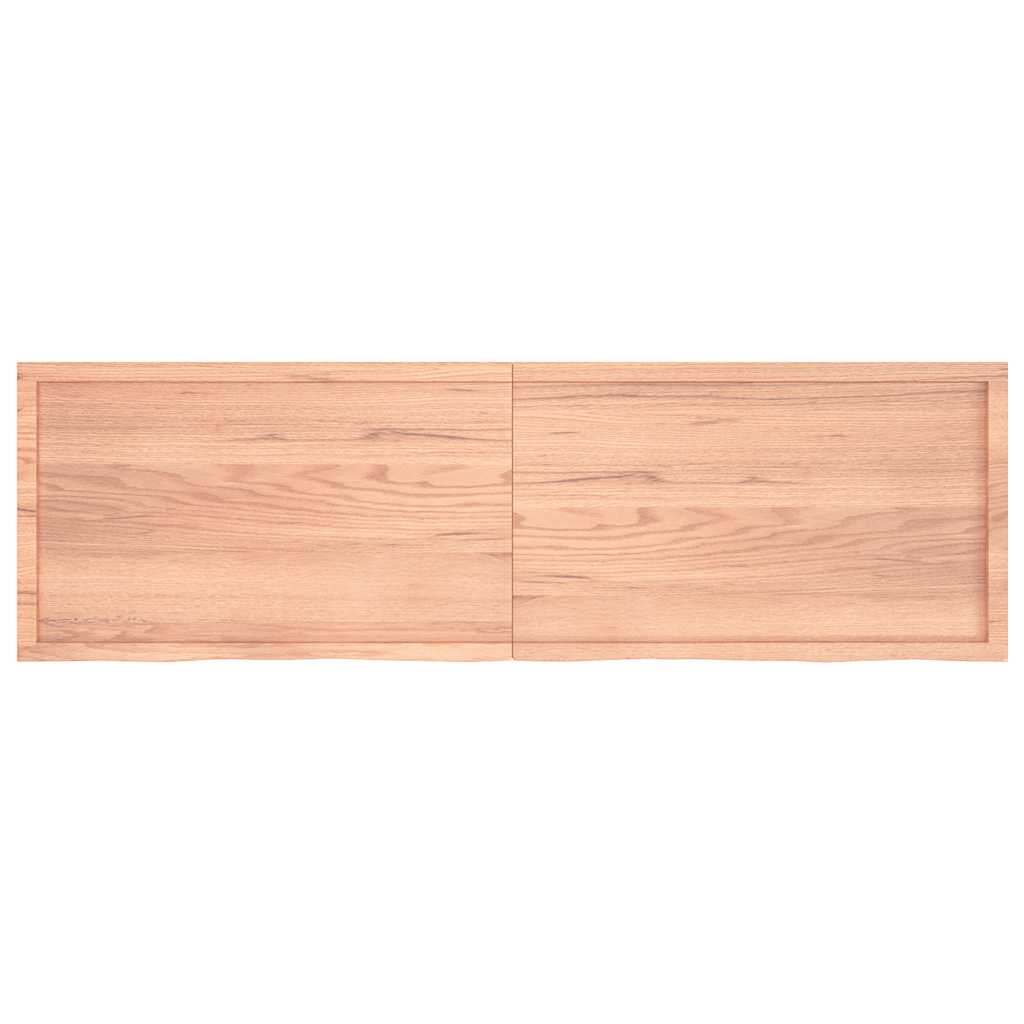 Wastafelblad 200x60x(2-4) cm behandeld massief hout lichtbruin is nu te koop bij PeponiXL, paradijselijk wonen!