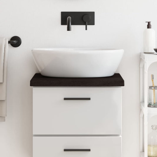 Wastafelblad 40x30x(2-4) cm behandeld massief hout donkerbruin is nu te koop bij PeponiXL, paradijselijk wonen!