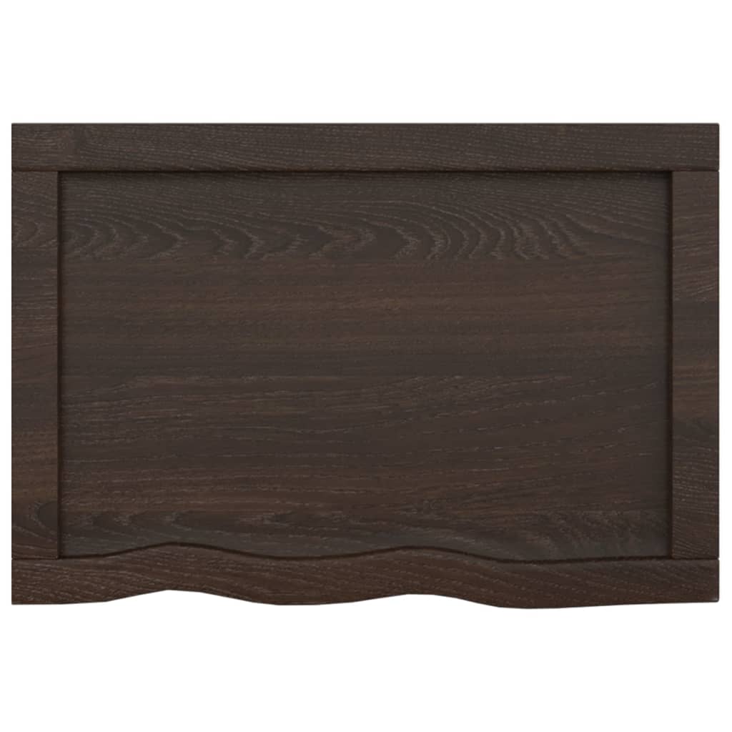 Wastafelblad 60x40x(2-4) cm behandeld massief hout donkerbruin is nu te koop bij PeponiXL, paradijselijk wonen!